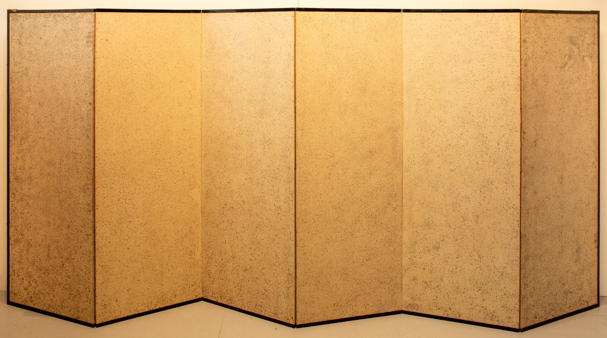 Paravento a sei pannelli dipinto su seta raffigurante un giardino primaverile-photo-8