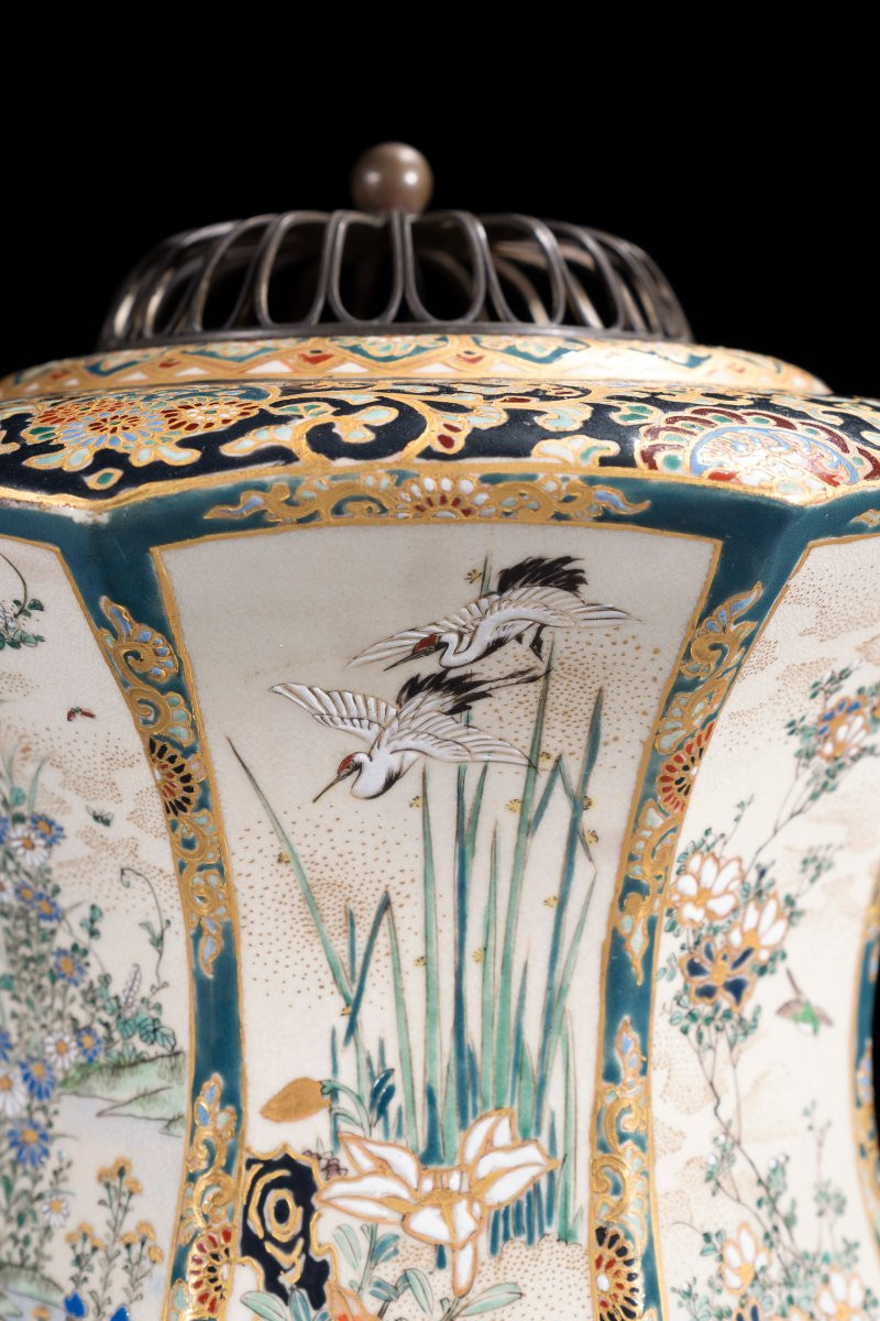 Grande koro Satsuma ottagonale a forma di lanterna-photo-3