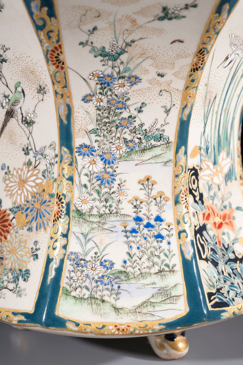 Grande koro Satsuma ottagonale a forma di lanterna-photo-4