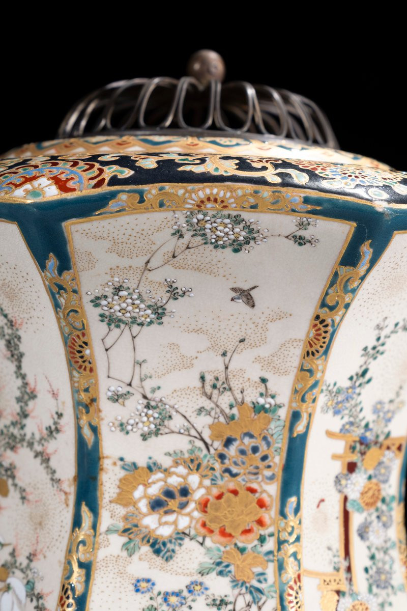 Grande koro Satsuma ottagonale a forma di lanterna-photo-6