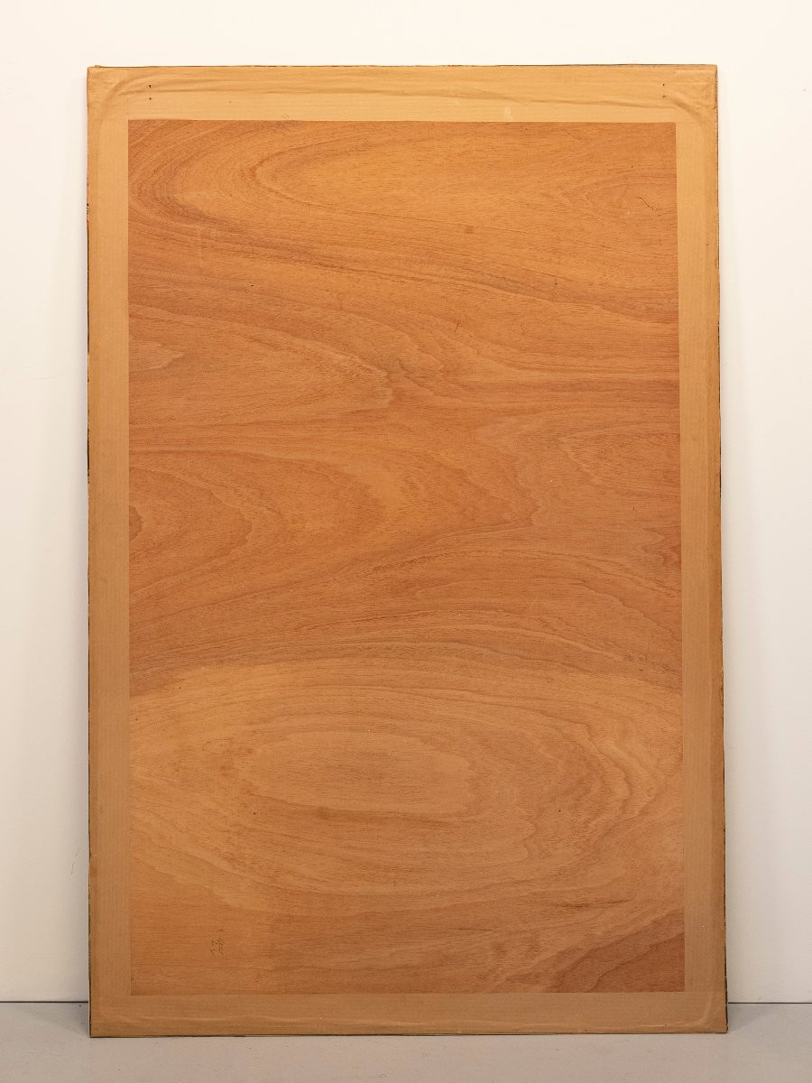 Arazzo in seta raffigurante un paesaggio con uccelli in volo-photo-8