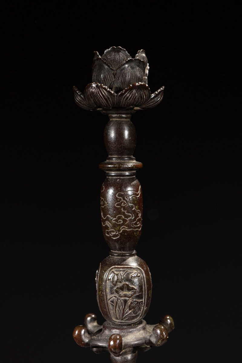 Grande scultura giapponese in bronzo raffigurante Bishamonten -photo-7