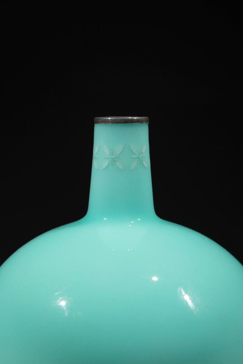 Vaso cloisonné Ando con smalto acquamarina uniforme-photo-2