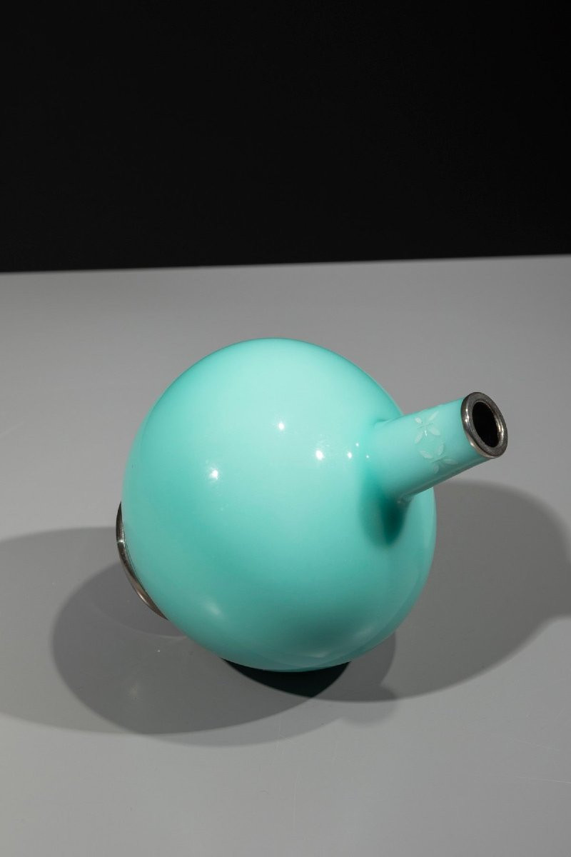 Vaso cloisonné Ando con smalto acquamarina uniforme-photo-3