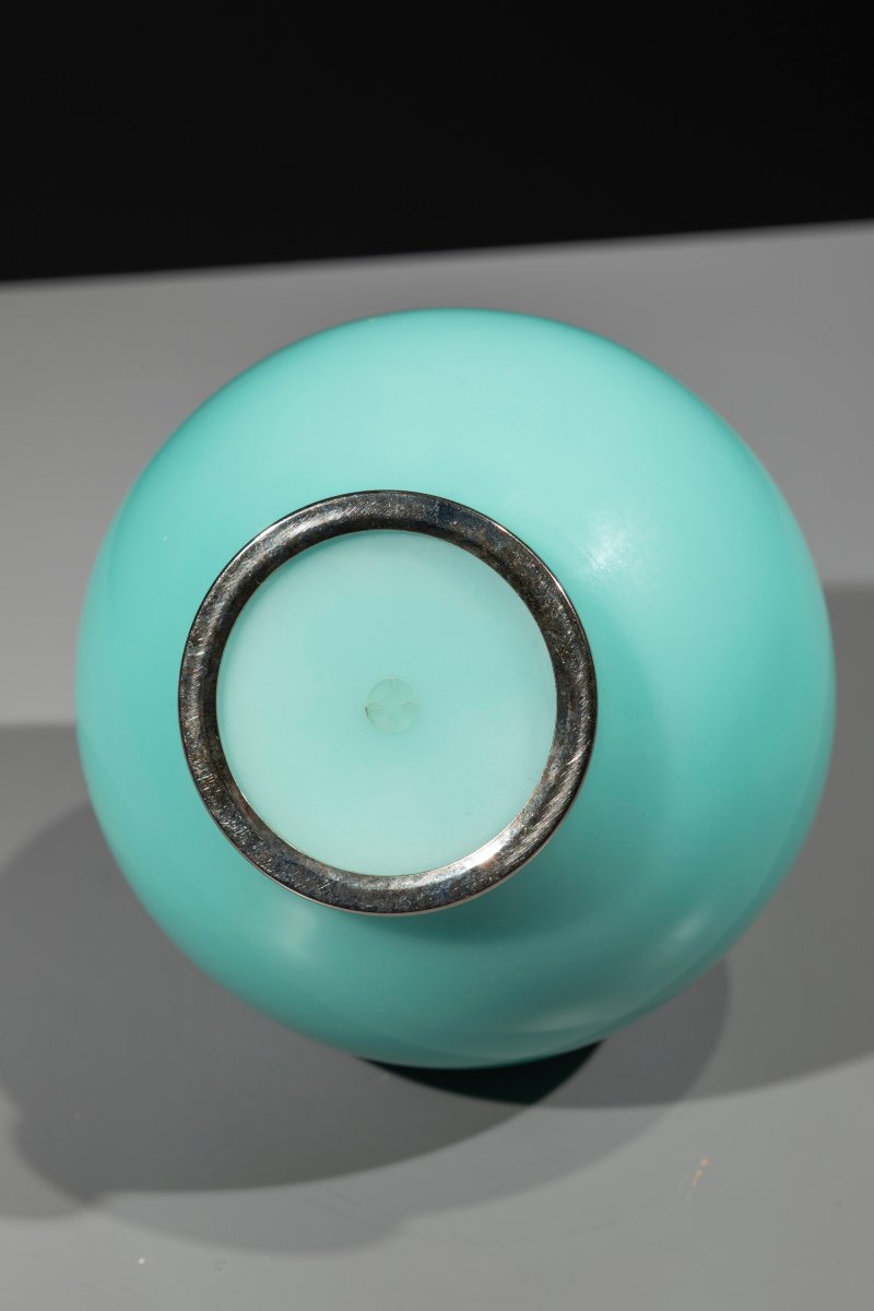Vaso cloisonné Ando con smalto acquamarina uniforme-photo-1