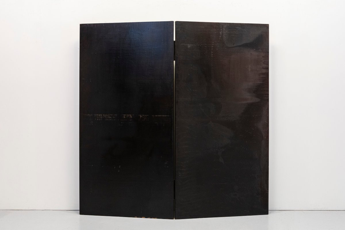 Paravento a due pannelli ‘Hohoe’ raffigurante una grande onda, firmato Gyokuhō saku -photo-5