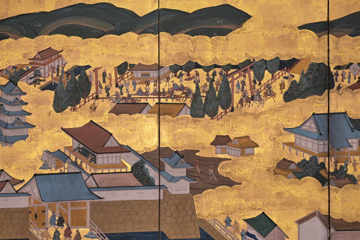 Coppia di paraventi vedute di Kyoto Rakuchū Rakugai-zu-photo-2