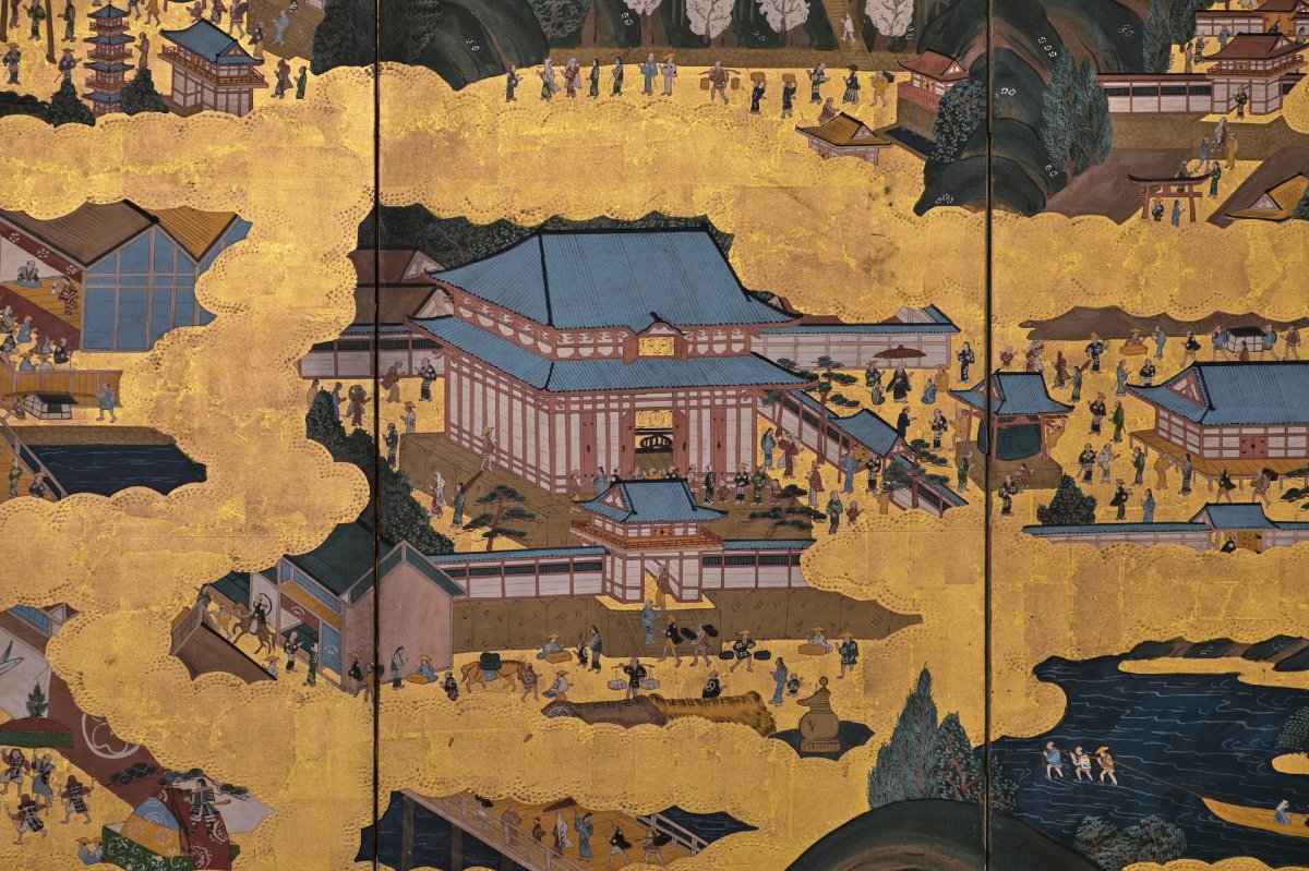 Coppia di paraventi vedute di Kyoto Rakuchū Rakugai-zu-photo-4
