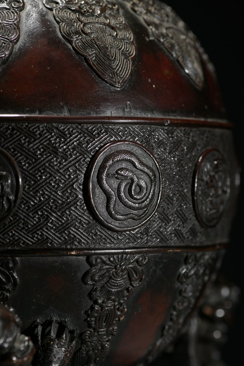 Grande koro in bronzo con animali dello zodiaco, attribuito a Suzuki Masayoshi-photo-2