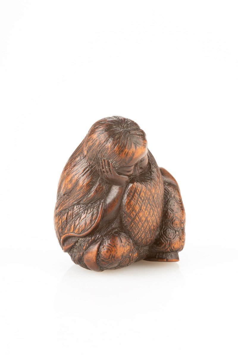 Netsuke en buis représentant Shojo-photo-2