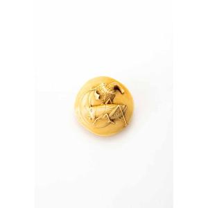 Netsuke manju in avorio grillo con melanzana