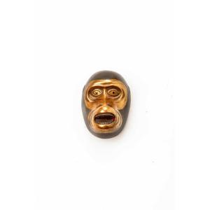 Netsuke scimmia maschera del teatro Kyōgen 