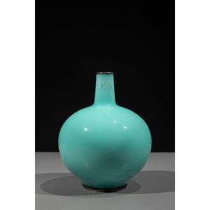 Vaso cloisonné Ando con smalto acquamarina uniforme