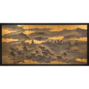 Paravento a sei ante con il ponte Togetsukyō ad Arashiyama