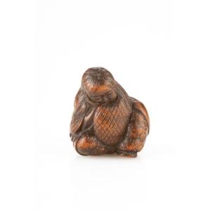 Netsuke en buis représentant Shojo