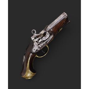 Small Catalan Pistol From Ripoll, With Flint Lock, Late 18th Century.