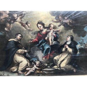 Religious Painting On Wood. Italian School. 18th Century Period.