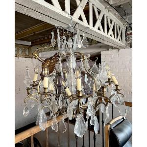 Louis XV Style Bronze And Crystal Chandelier