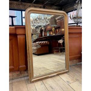 Louis Philippe Mirror With Patinated Gilded Frame
