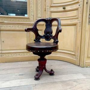 Louis XV Style Captain's Swivel Chair