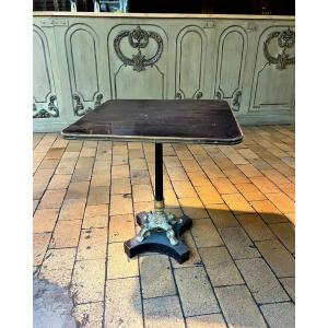 Pair Of Square Metal Tables In Gilt Bronze