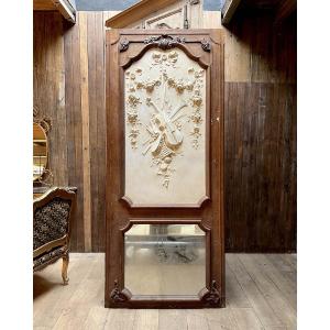 Louis XV Style Wood-framed Trumeau Mirror, 102x235cm