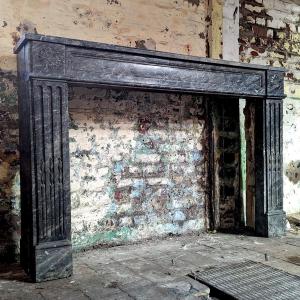 Louis XVI Fireplace In Grey Marble