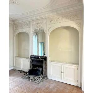 Fireplace Surround Woodwork With A Pair Of Alcoves