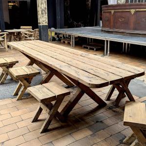  Fir Farmhouse Table With 7 Stools