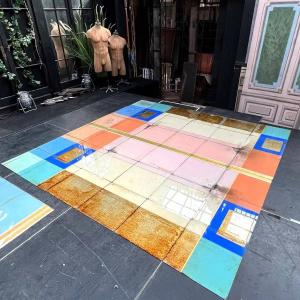 Ceiling Made Of Painted Canvas Mounted On Glass, 283 X 277 Cm