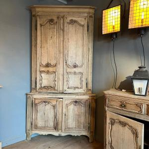 Stripped Oak Corner Cabinet In The Louis XV Style