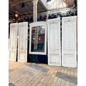 A Set Of Double Doors And Its Overmantel Mirror In The Louis XV Style