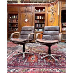 Pair Of Eames Charles Armchairs