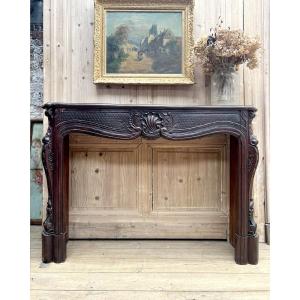 Carved Mahogany Mantel In The Louis XV Style