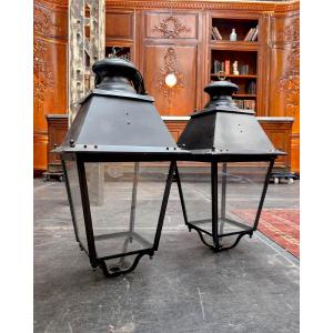 Pair Of Electrified Lanterns