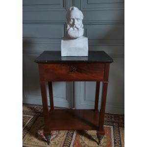 Bust Of Bearded Man In Biscuit Signed And Dated 1855