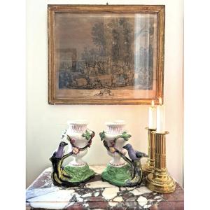 Pair Of Medici Vases In Sceaux Faience