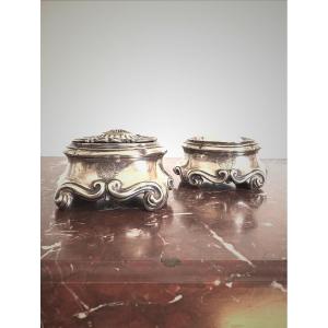 Pair Of Silver Salt Cellars From Avignon 