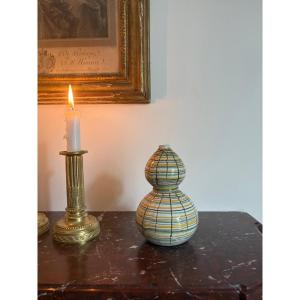 Pilgrim's Flask In Nevers Or Auxerre Earthenware