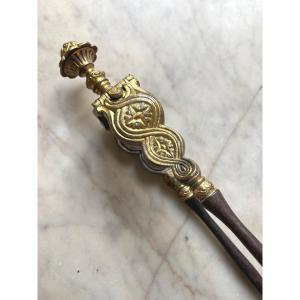 Fire Tongs Decorated With Rosettes 