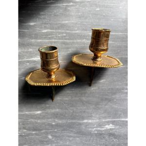 Pair Of Backgammon Table Candlesticks