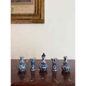 Set Of Miniature Delftware Vases