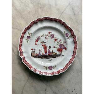 Plate In Zurich Porcelain With Chinese Decoration
