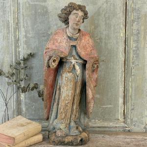 Archangel Gabriel In Carved Wood 16th Century