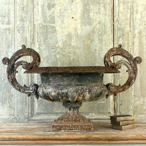 Large 19th Century Cast Iron Vase