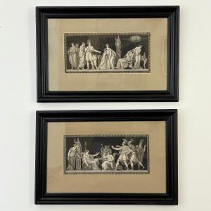 Pair Of Antique-style Engravings, 18th Century, After Moitte