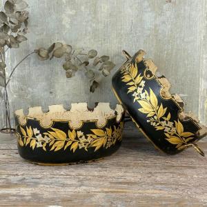 Pair Of Empire-era Painted Sheet Metal Coolers