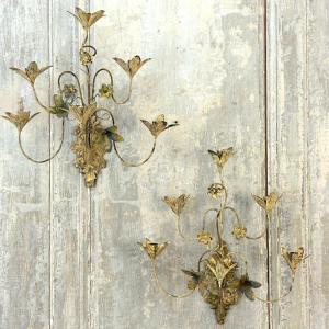 Pair Of Large 19th-century Wrought Iron Wall Sconces
