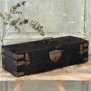 19th Century Leather And Brass Travel Case