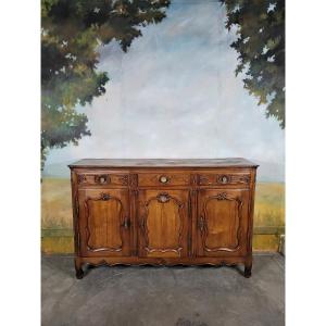 Louis XV Period Sideboard In Solid Cherry Wood